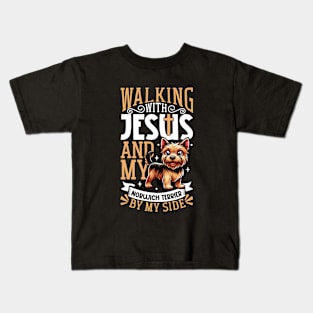 Jesus and dog - Norwich Terrier Kids T-Shirt